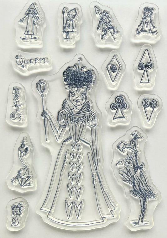 Clear Polymer Stamp A6 Alice -Queen of hearts